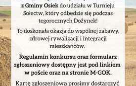 Ogłoszenie o Turnieju Sołectw organizowanym podczas dożynek 2026. 