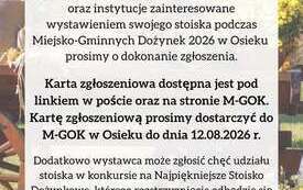 Zaproszenie dla wystawc&oacute;w na stoisko podczas dożynek 2026