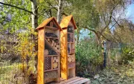 Domki dla owad&oacute;w stworzone przez uczestnik&oacute;w projektu projektu &bdquo;Kieszonka Zieleni &ndash; wielka sprawa w&nbsp;małej przestrzeni&rdquo; na warsztatach.