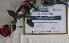List Gratulacyjny otrzymany podczas Gali "Świętokrzyscy Liderzy Ekonomii Społecznej 2025" dla KGW "Ossalanie" w Ossali w Kategorii Świętokrzyski Lider Ekonomii Społecznej 2025 