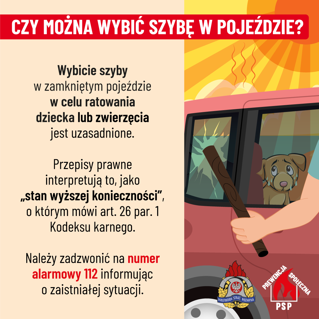 Czy można wybić szybę w&nbsp;pojeździe