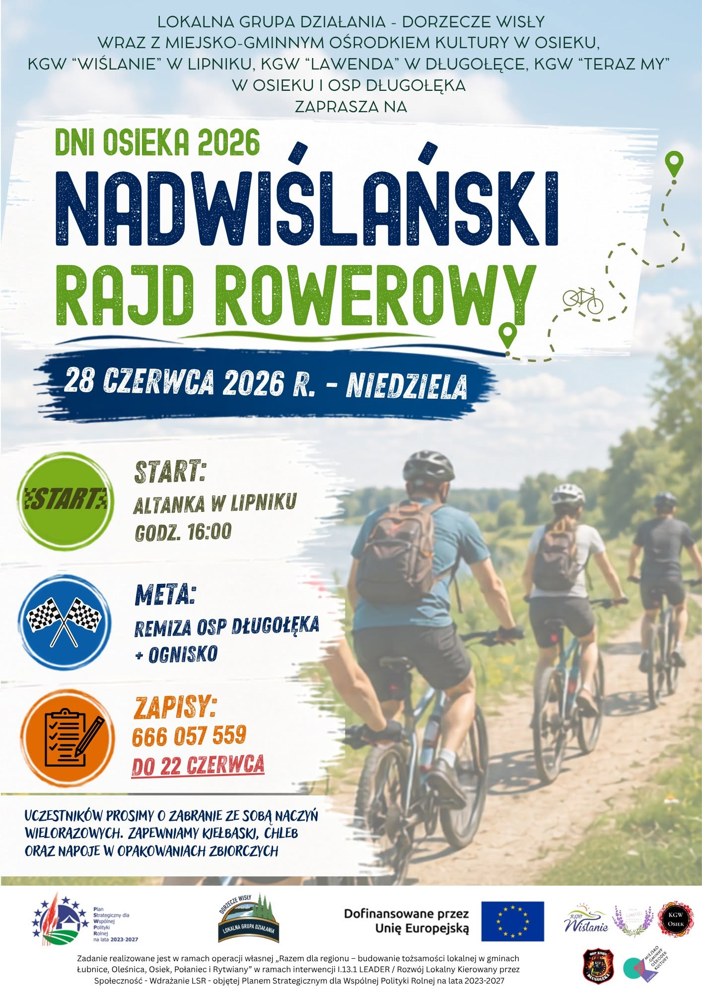 Zaproszenie na&nbsp;Nadwiślański rajd rowerowy
