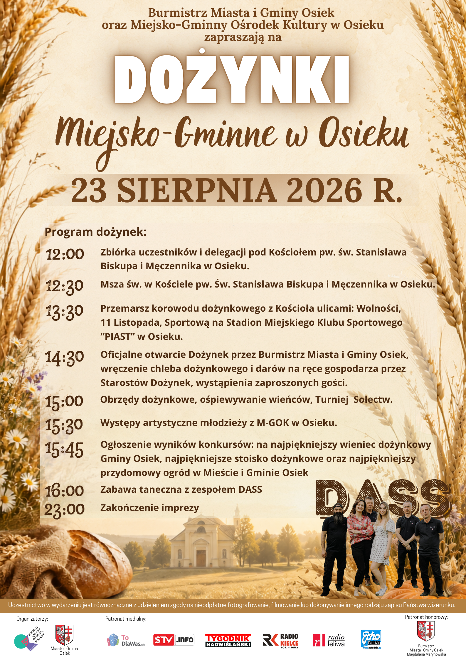 Dożynki Miejsko-Gminne 2026 w&nbsp;Osieku