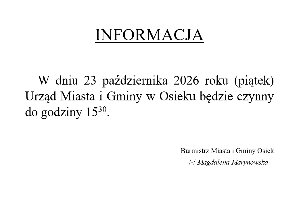 informacja dot. godzin pracy urzędu