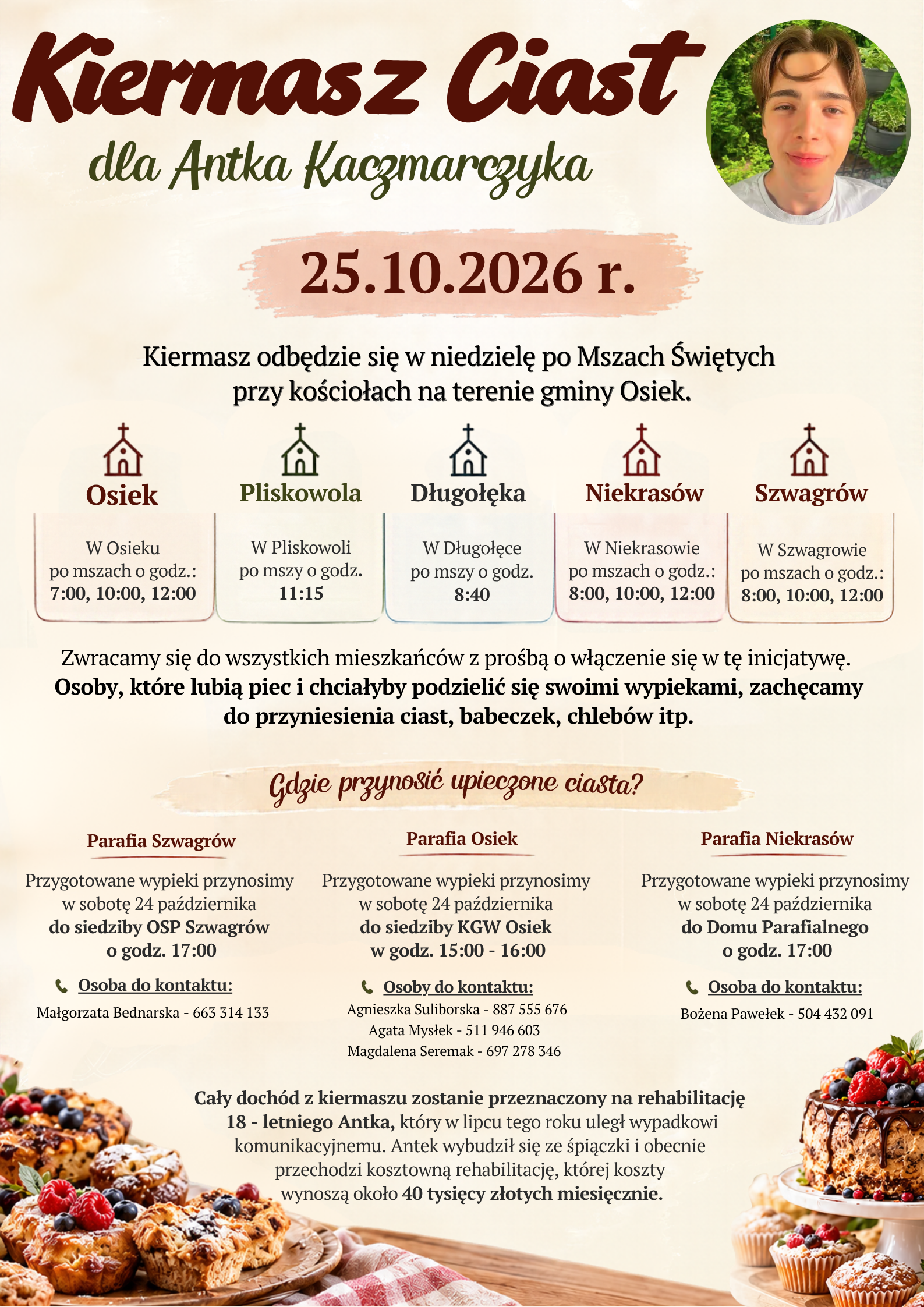 plakat dot. kiermaszu ciast pod kościołami