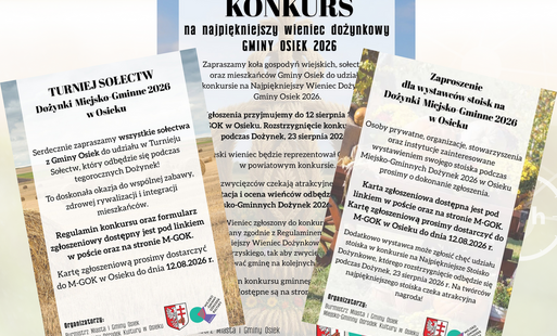 zaproszenie na miejsko-gminne dożynki w Osieku. 