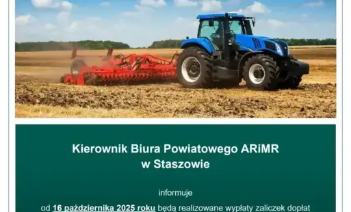 Rozpoczęcie wypłat zaliczek dopłat bezpośrednich i obszarowych