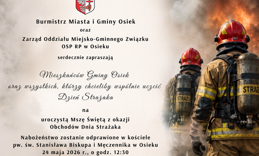 Zaproszenie na Obchody Dnia Strażaka