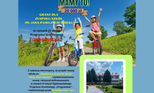 Plakat poromujący projekt "Bezpieczna droga do szkoły"
