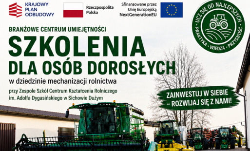 Plakat promujący bezpłatne szkolenia 