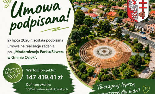 Plakat informujący o kolejnym projekcie w Osieku