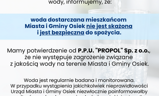 INFORMACJA DLA MIESZKAŃCÓW MIASTA I GMINY OSIEK