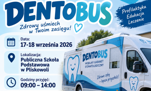 Informacja o możliwości skorzystania z darmowego przeglądu dentystycznego