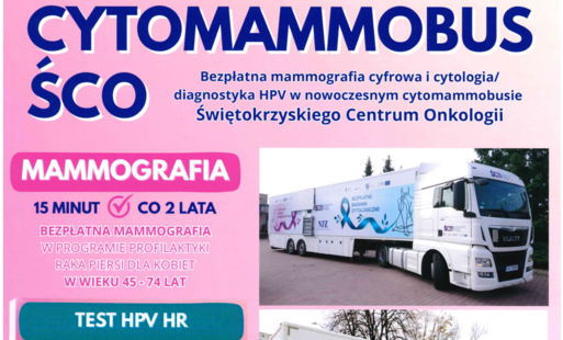 Bezpłatna mammografia cyfrowa i cytologia 23.10.2026